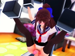 Foxy 3D Superwoman bounces up and down on a cock